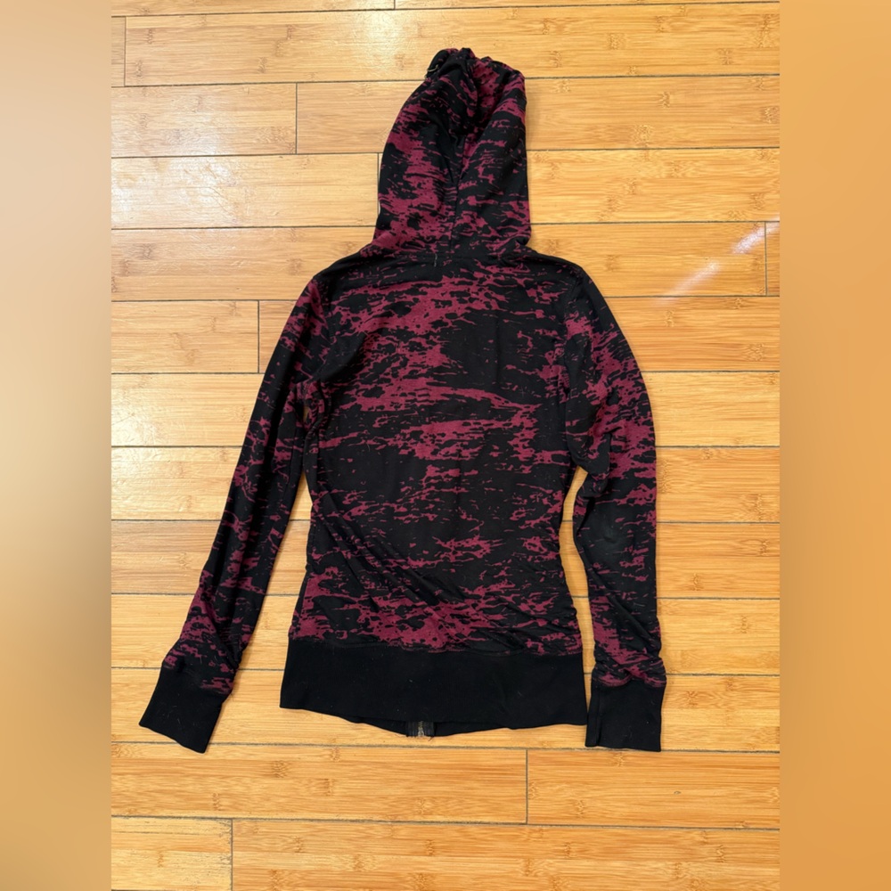 Y2K Abbey Dawn Inspired Red black Grunge hoodie with studs & piercings Handmade - Picture 6 of 9